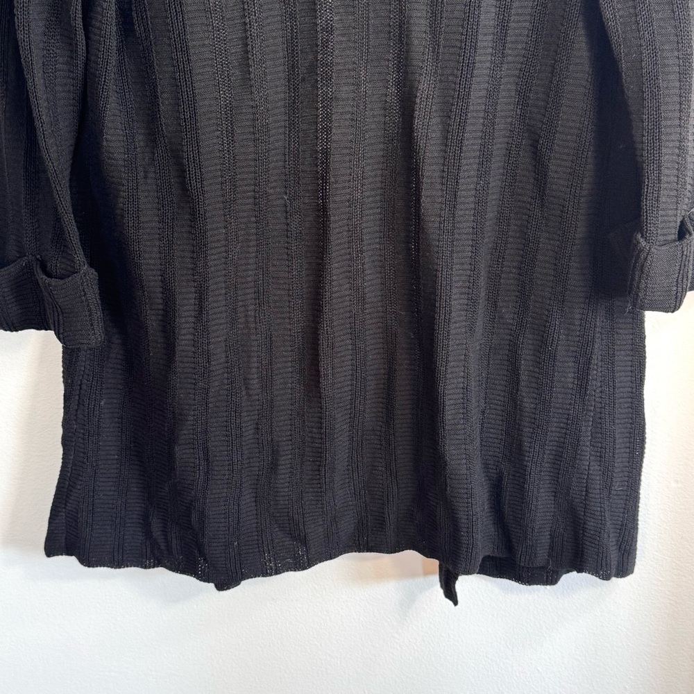 Eileen Fisher Organic Linen/Silk Oversized Lightweight Open Knit Cardigan Sz M - Picture 9 of 11